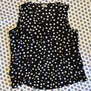 Avenue Black and White Polka Dot tiered Ruffle Sleeveless Top 18/20